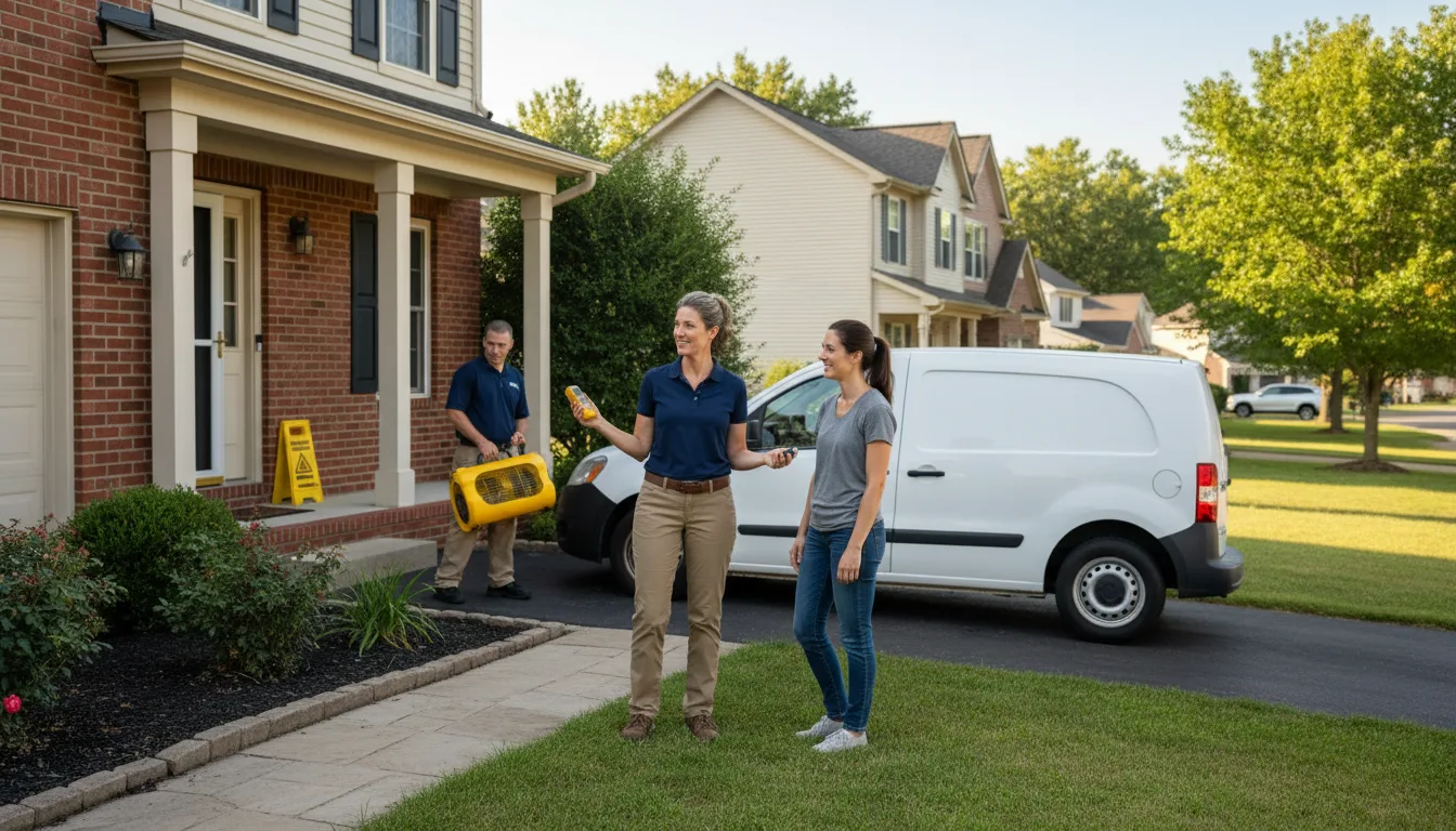 Residential water damage restoration in Finley, OK